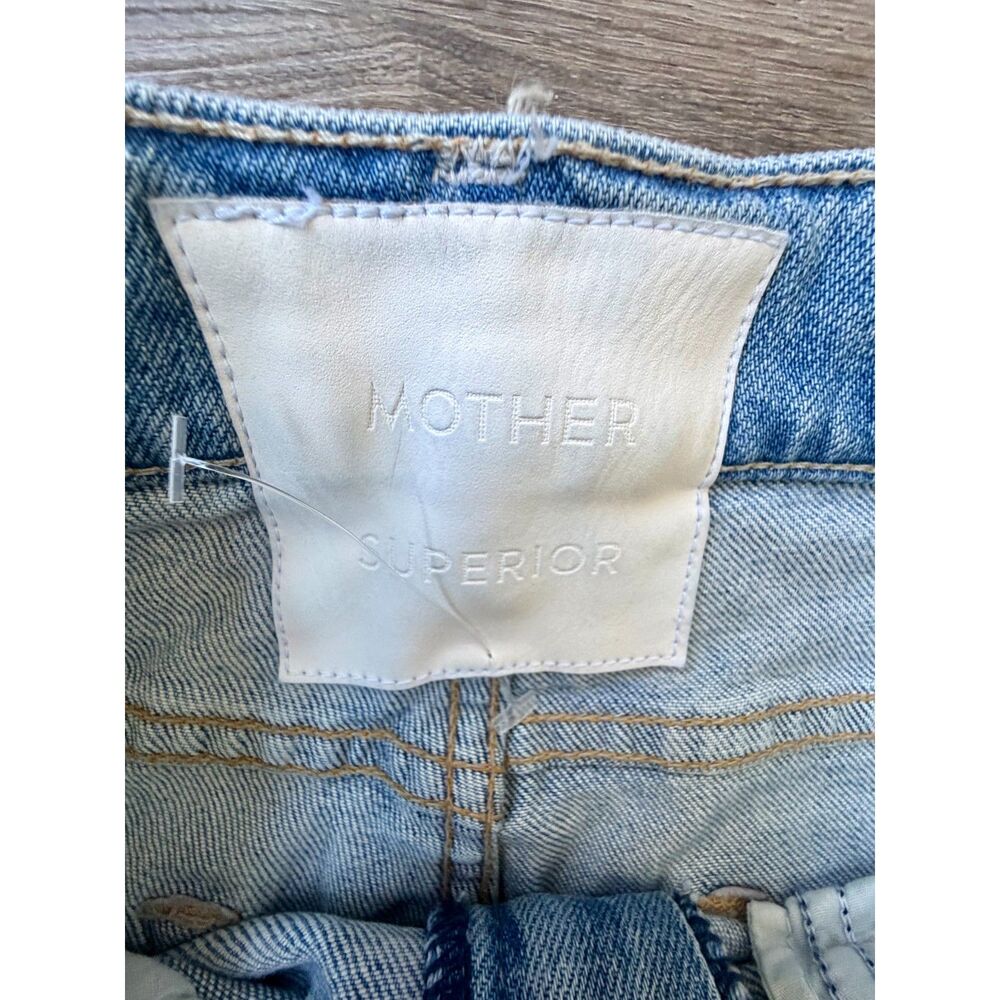 Mother Superior The Insider Crop Step Fray Confess Light Denim Designer Jeans - Picture 4 of 8